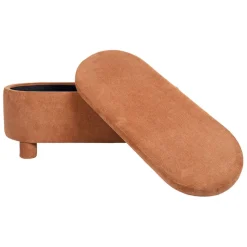 Banc coffre en tissu terracotta - Tessia