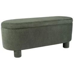 Banc coffre en tissu vert - Tessia