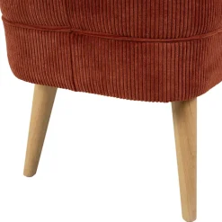 Banc coffre en velours côtelé terracotta - Eleonor