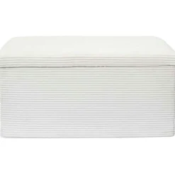 Banc coffre pliable en tissu côtelé beige - Scarlett