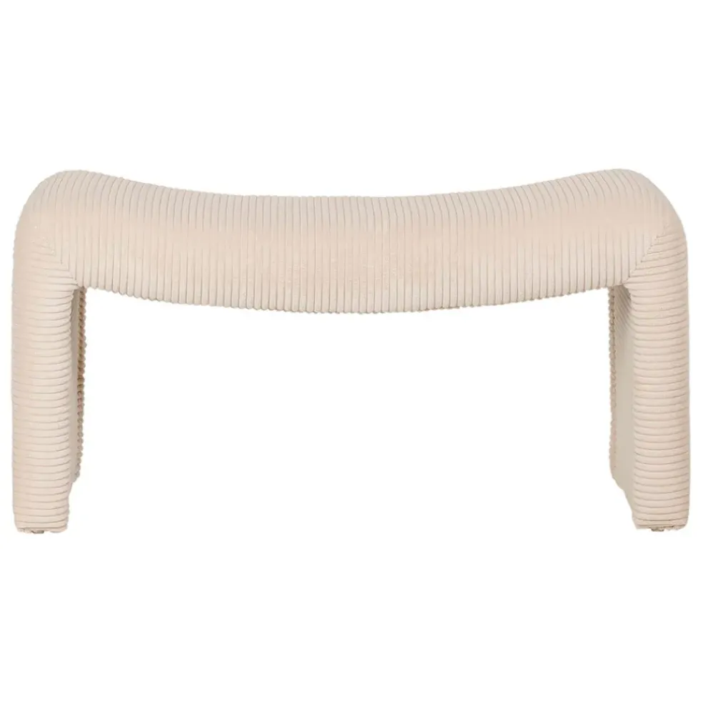 Banc en velours côtelé écru - Minimal