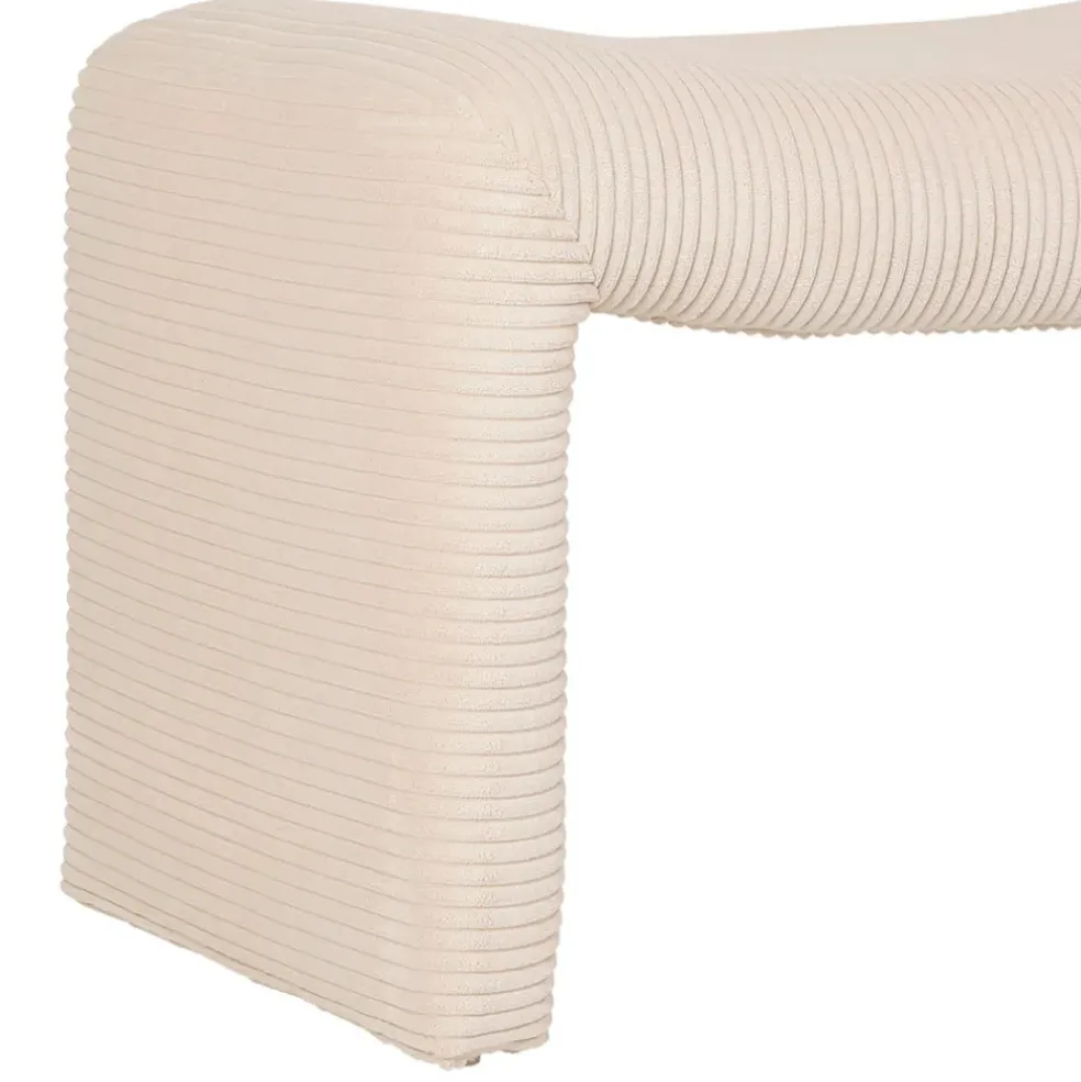 Banc en velours côtelé écru - Minimal