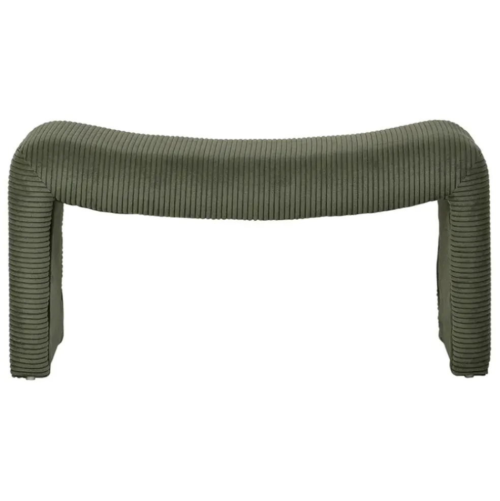 Banc en velours côtelé vert - Minimal