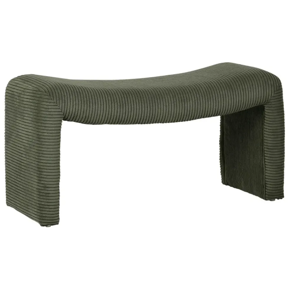 Banc en velours côtelé vert - Minimal
