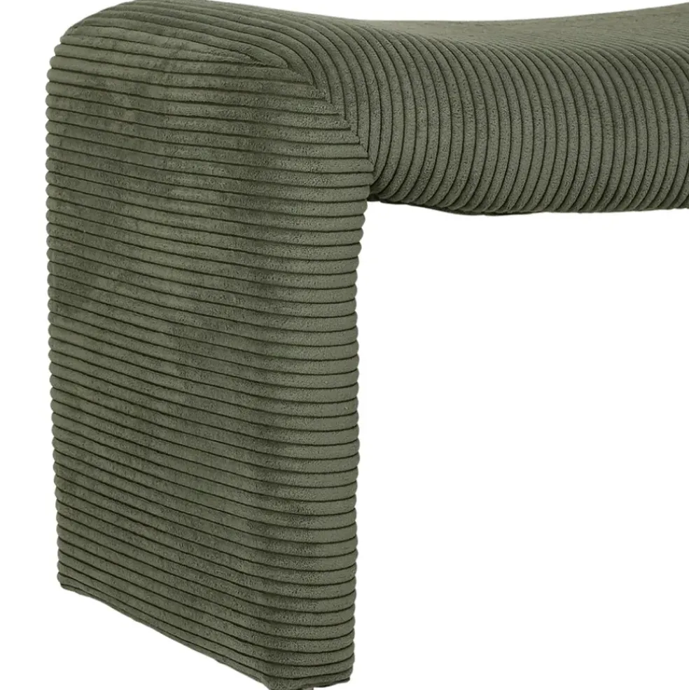 Banc en velours côtelé vert - Minimal