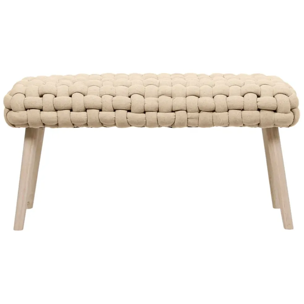Banc naturel en tissu et pin - Element