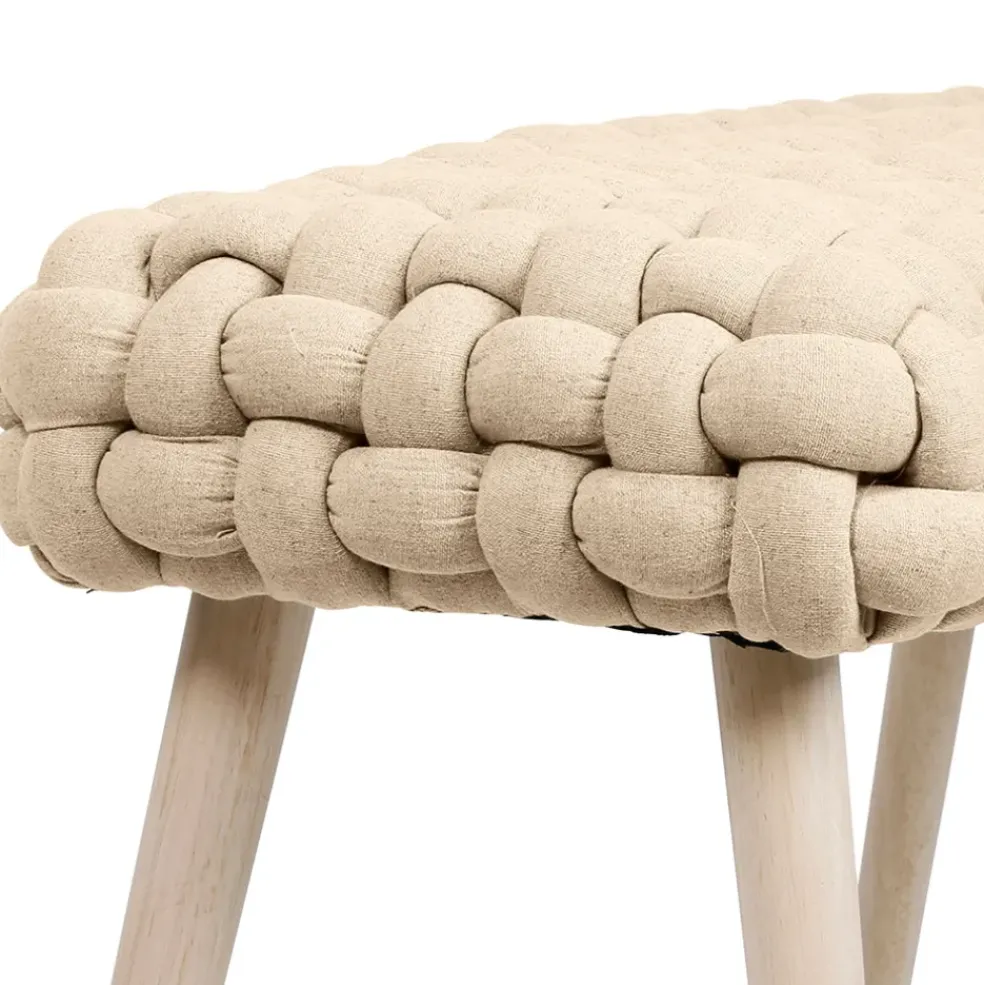 Banc naturel en tissu et pin - Element
