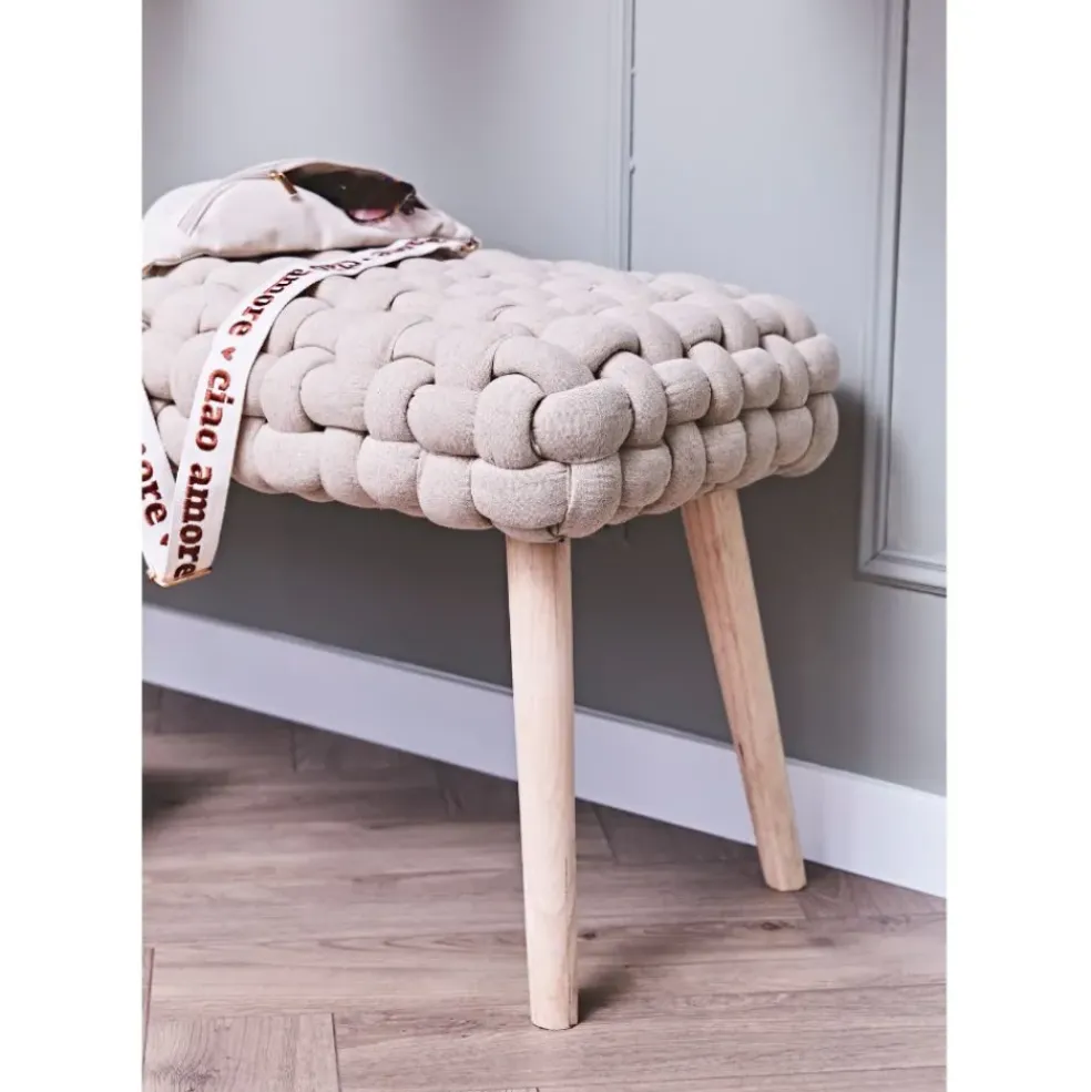 Banc naturel en tissu et pin - Element