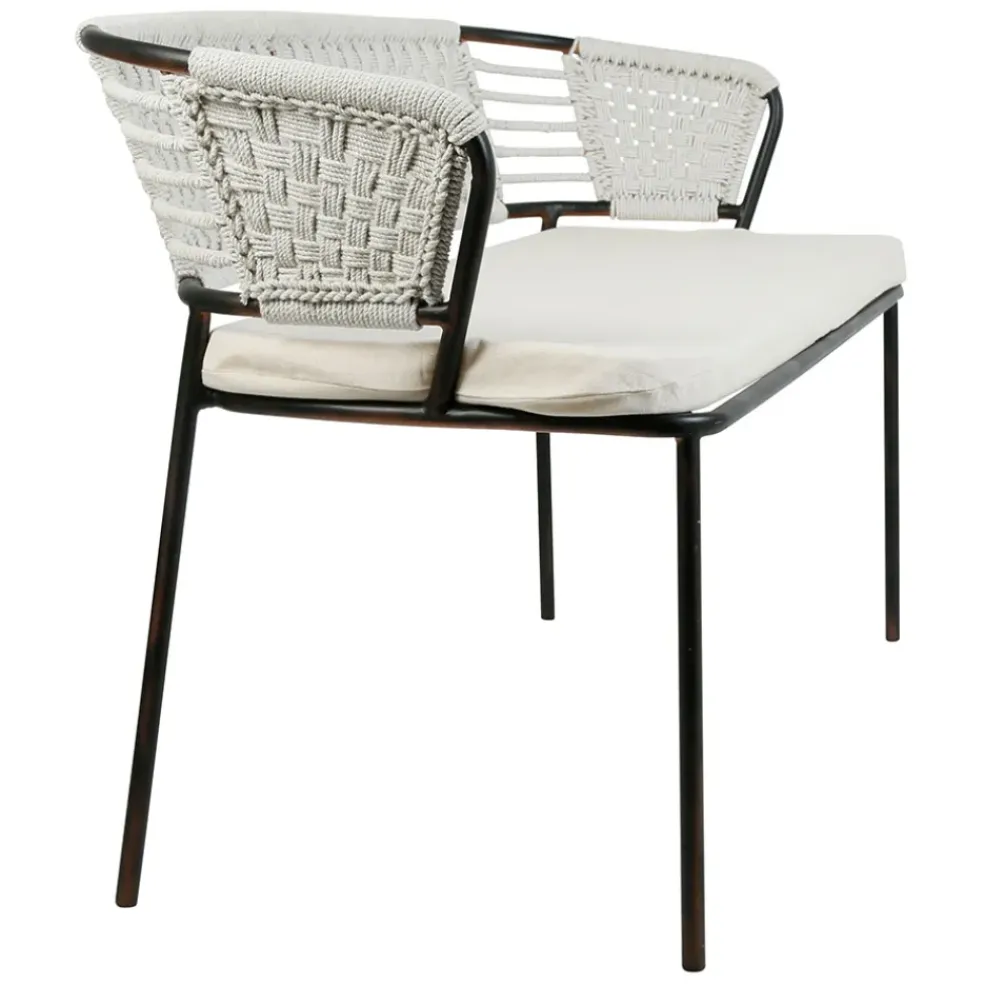 Banquette 2 places en fer noir et coton beige - Cobalt