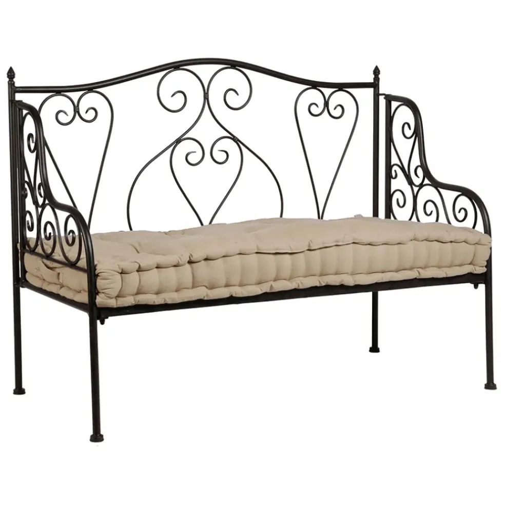 Banquette 2 places en fer forge brun - Volute