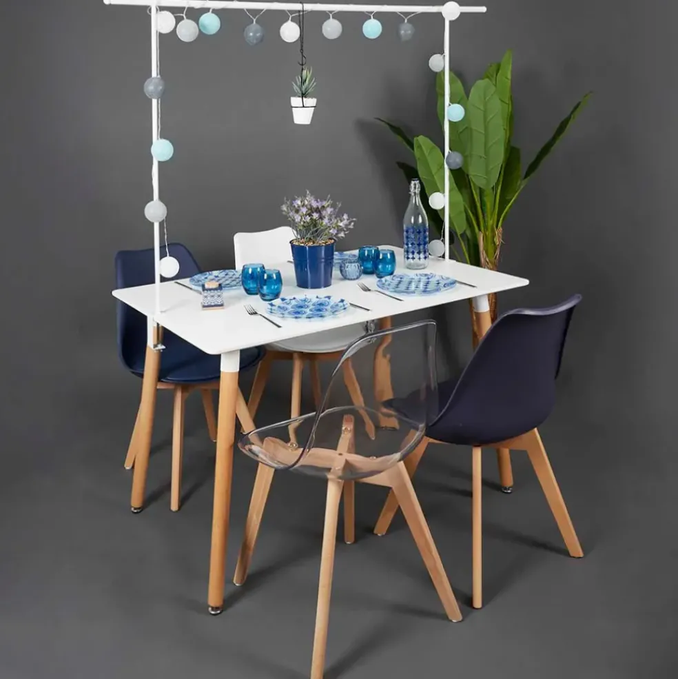 Barre decorative de table ajustable blanc