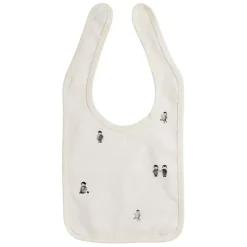 Bavoir en coton écru et gris - Banquise
