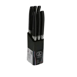 Bloc de 6 couteaux en acier inoxydable noir - Laguiole