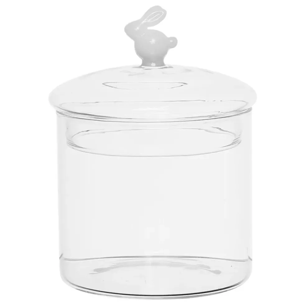 Bocal avec couvercle en verre borosilicate 60cl - Lapin