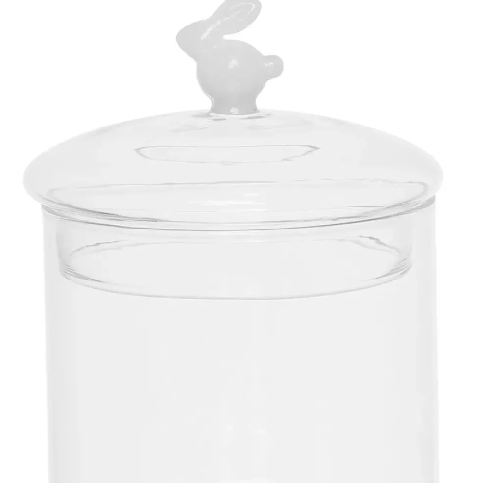 Bocal avec couvercle en verre borosilicate 60cl - Lapin