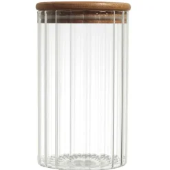 Bocal en verre avec couvercle en acacia 70cl