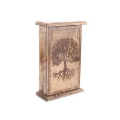 Boite à cles arbre de vie en bois naturel 18x7.5xh28cm
