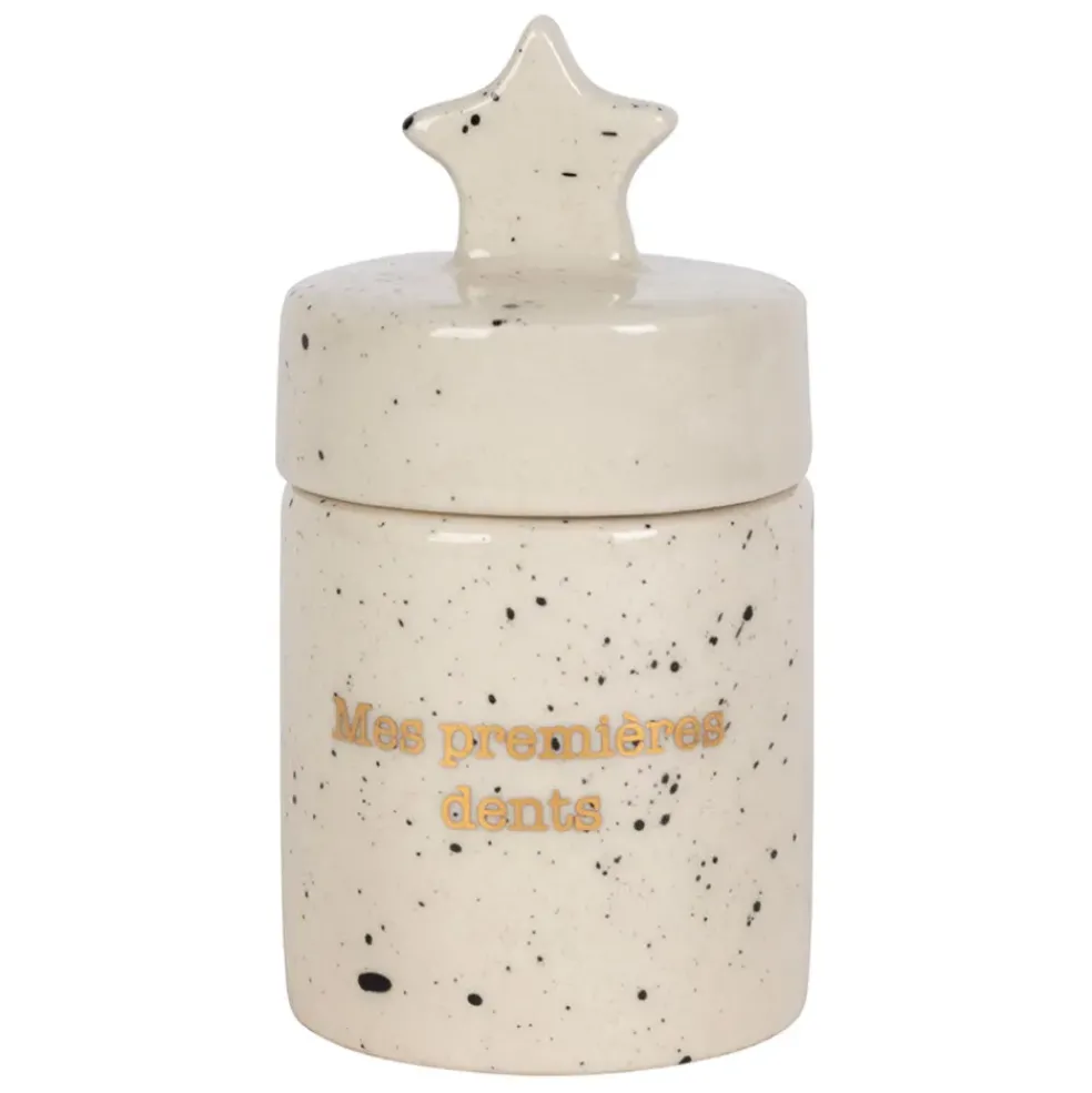 Boite a dent bonheur en grès blanc d4cm - Bonne Etoile
