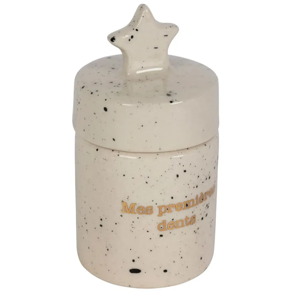 Boite a dent bonheur en grès blanc d4cm - Bonne Etoile