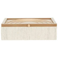Boite avec couvercle en rotin naturel - blue sand