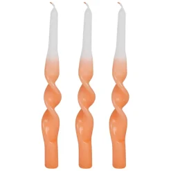 Boite de 3 bougies chandelle orange 50g - Torsade