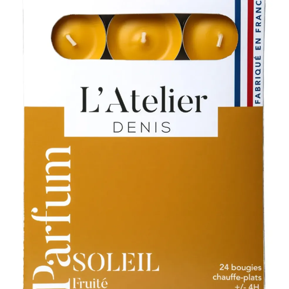 Boite de 24 bougies chauffe-plats parfumés soleil fruité -terracota