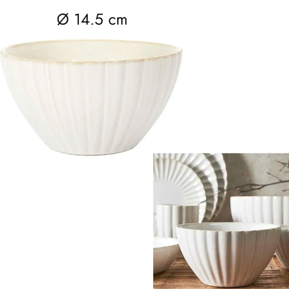 Bol en céramique beige d14.5cm - Vlora