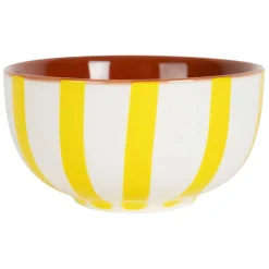 Bol en grès rayé jaune et blanc 35cl - Alaria