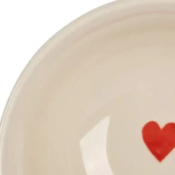 Bol Petit cœur en grès blanc moucheté 30cl - Famille