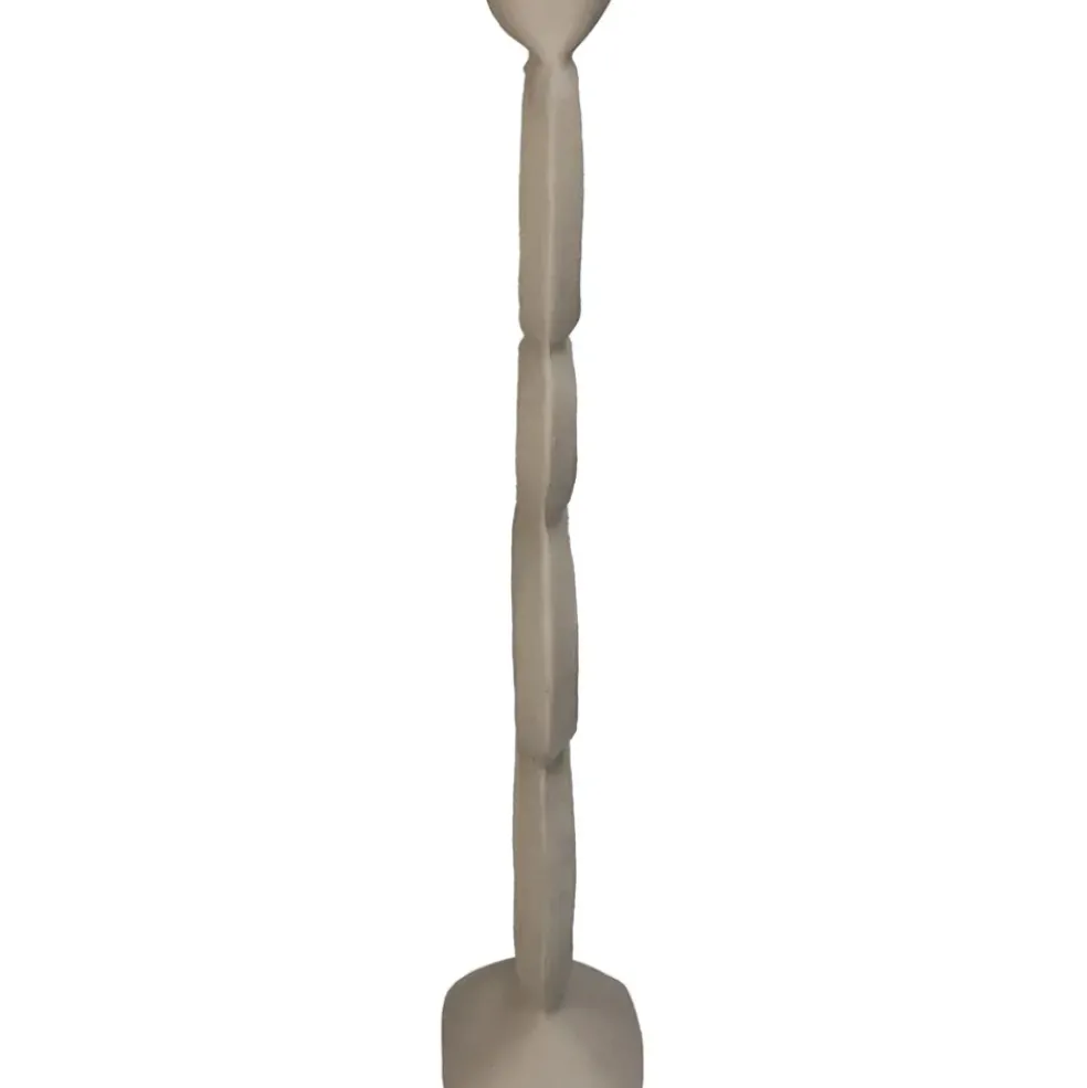 Bougeoir en aluminium ivoire 15x7xh37cm