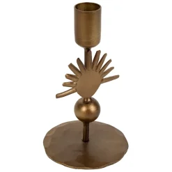 Bougeoir en fer mordoré h15cm - Soleil