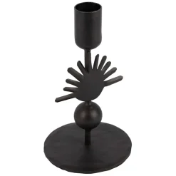 Bougeoir en fer noir h15cm - Heolio