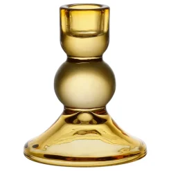 Bougeoir en verre ambre h10cm - Alphe