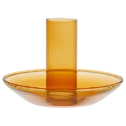 Bougeoir en verre ambre d10xh8cm - Funny