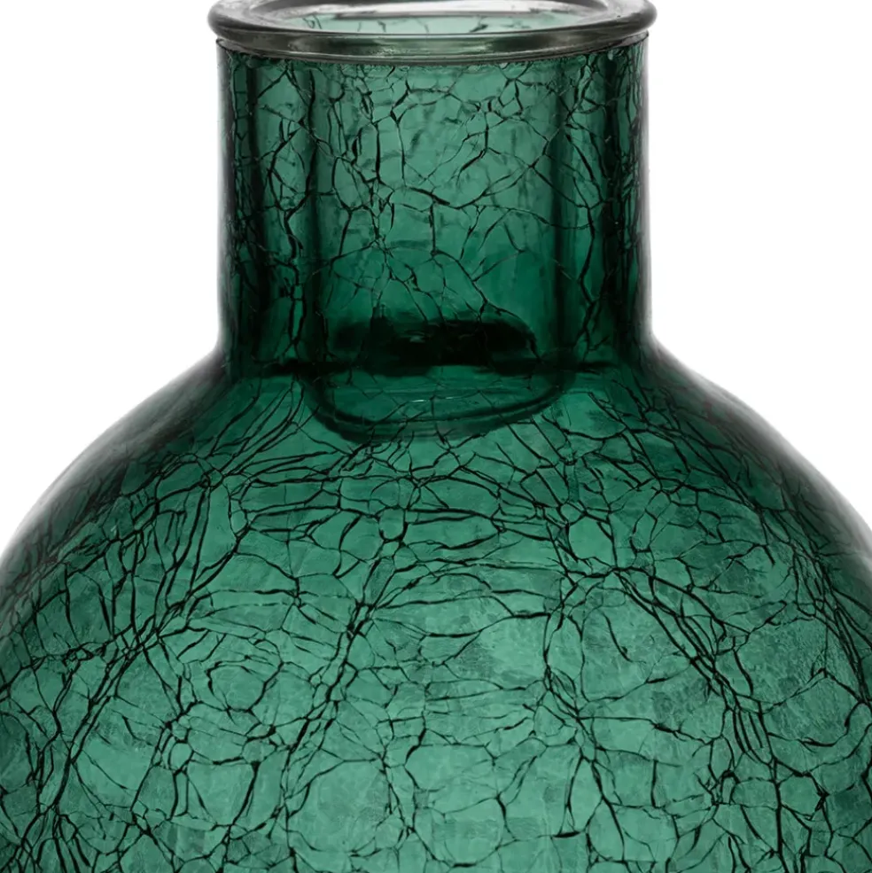 Bougeoir en verre émeraude h15.6cm - Oanez