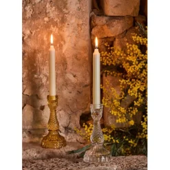 Bougeoir en verre transparent h17cm - Ceresse