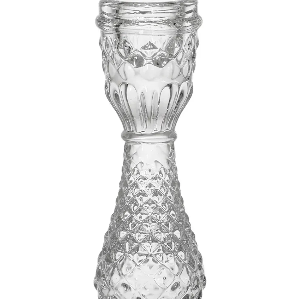 Bougeoir en verre transparent h17cm - Ceresse