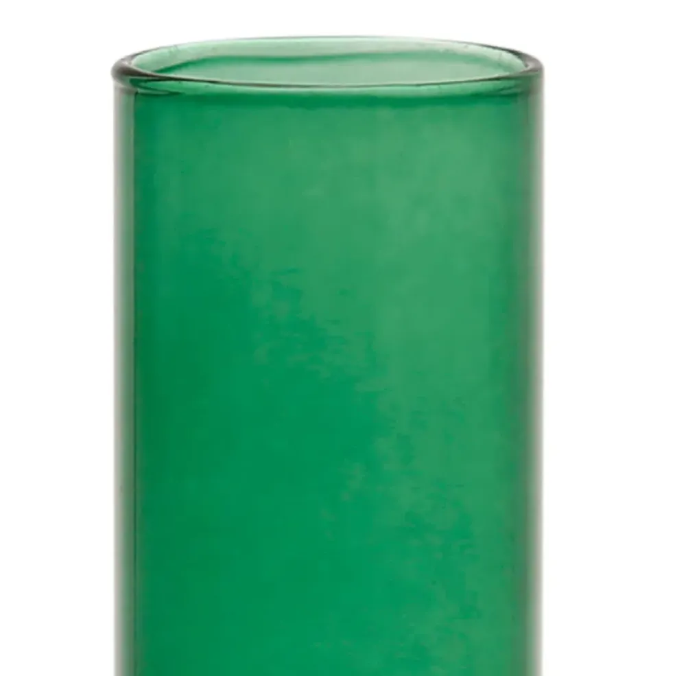 Bougeoir en verre vert d10xh8cm - Funny