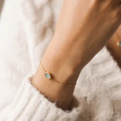 Bougie Bijou Bracelet Or pierre Amazonite lavande boisé 50h