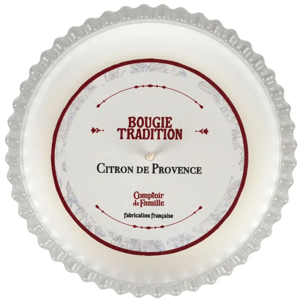 Bougie en verre parfumée citron - Tradition
