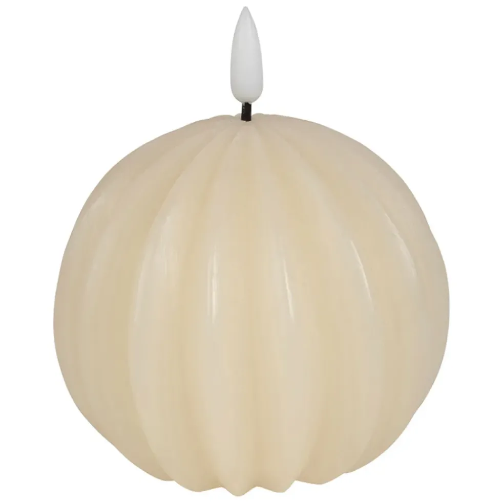 Bougie led boule ivoire h12cm