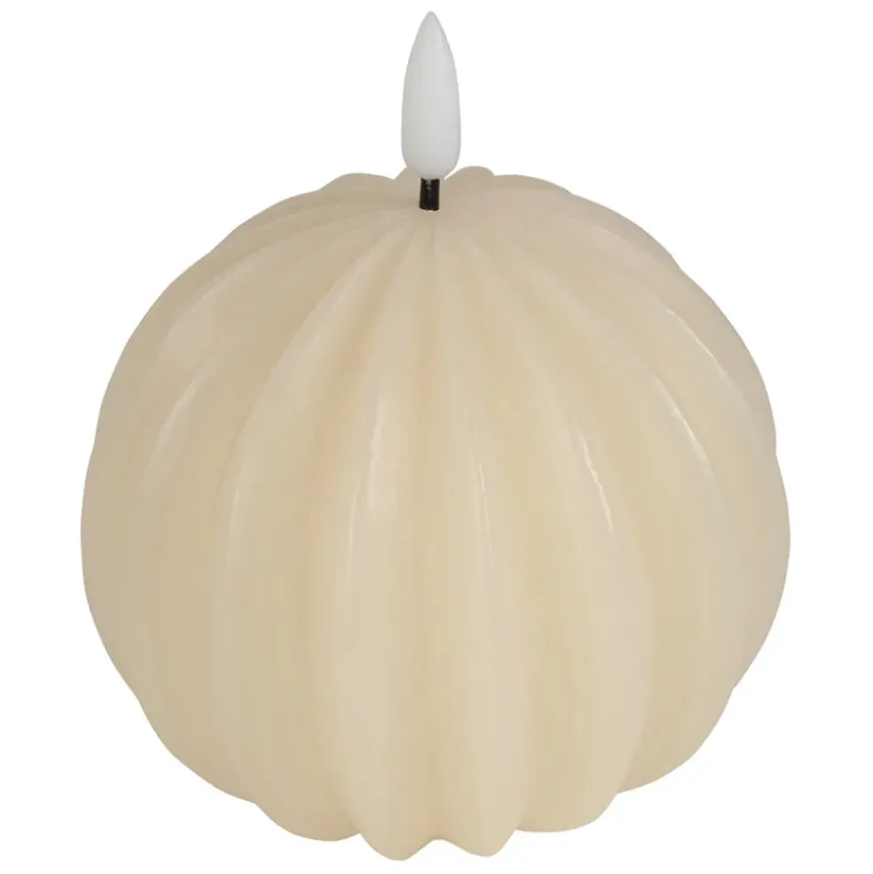 Bougie led boule ivoire h12cm