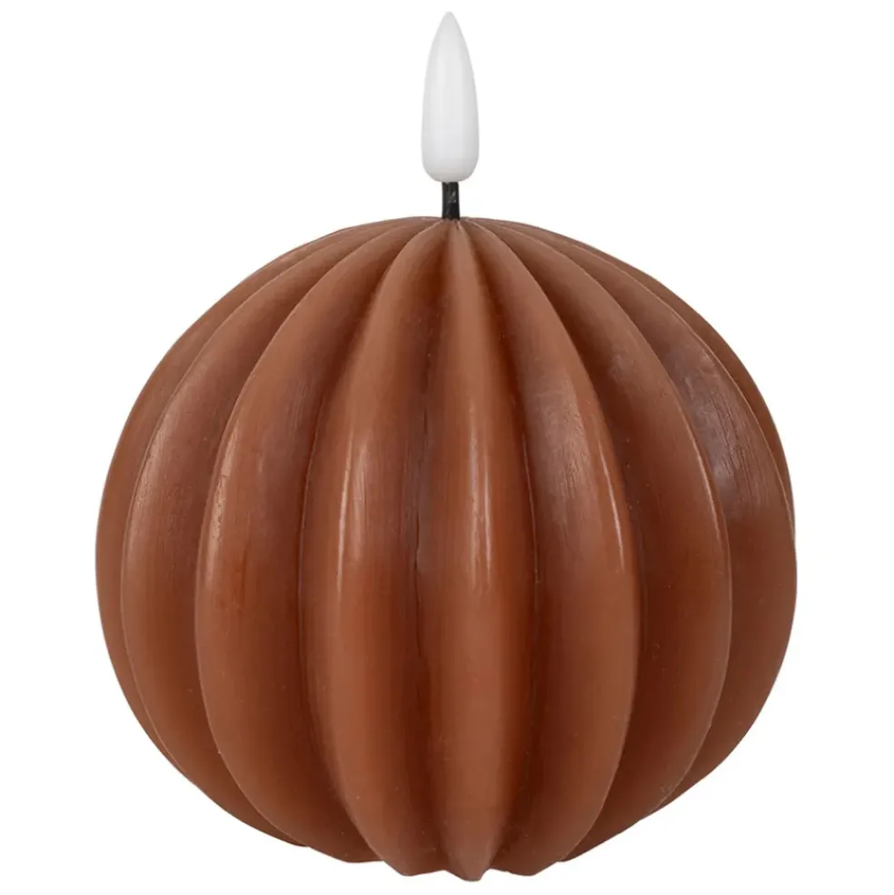 Bougie led boule terracotta h12cm