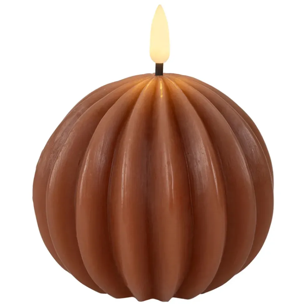 Bougie led boule terracotta h12cm