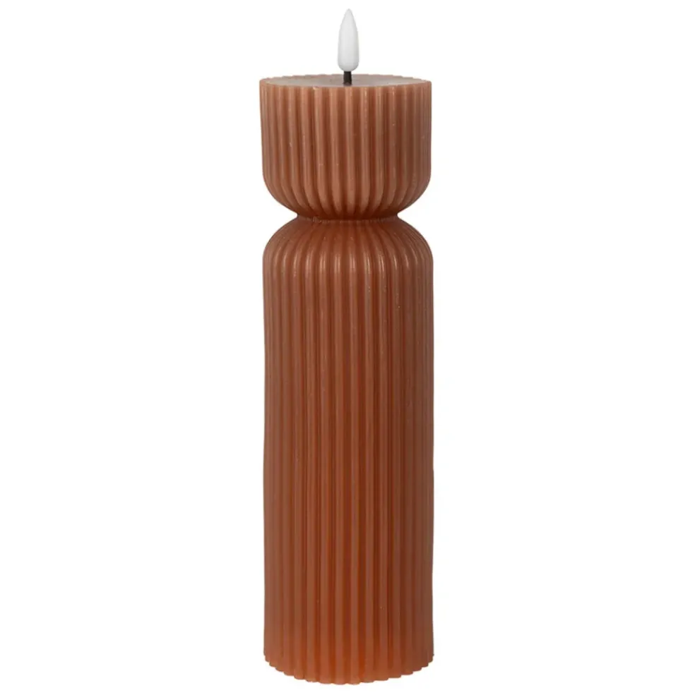 Bougie led pilier terracotta h24.5cm