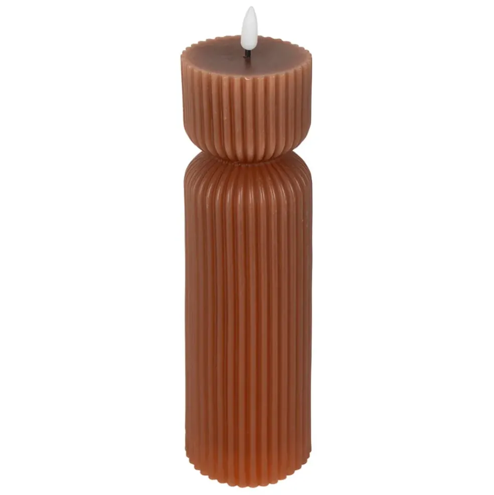 Bougie led pilier terracotta h24.5cm