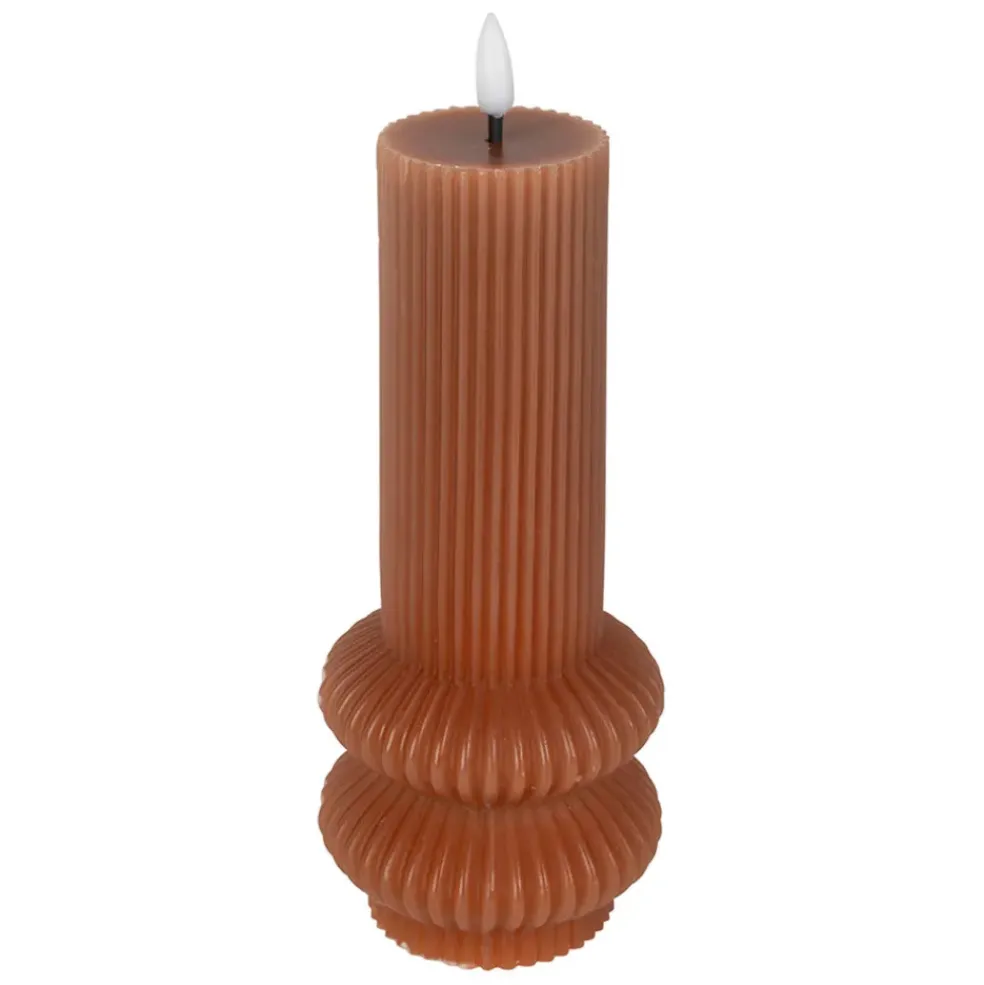 Bougie led pilier terracotta h21cm