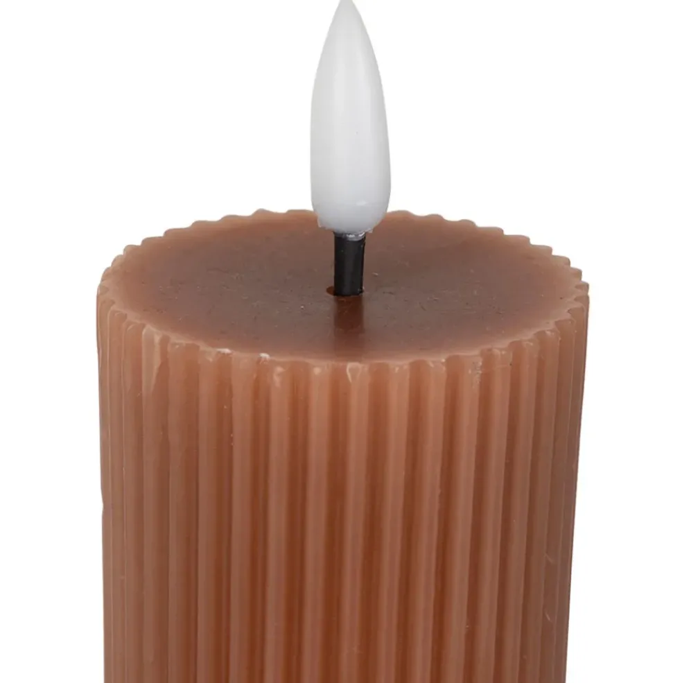 Bougie led pilier terracotta h21cm