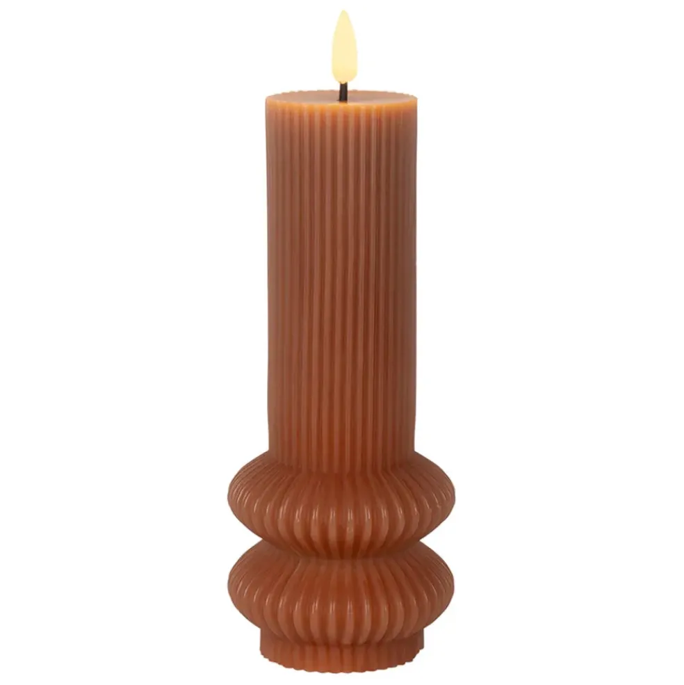 Bougie led pilier terracotta h21cm