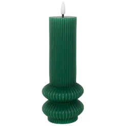 Bougie led pilier vert sapin h21cm